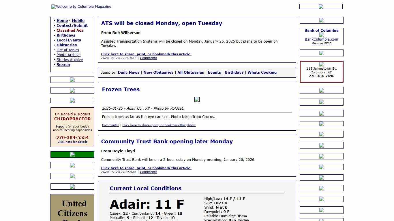 News for Columbia, KY and Adair County on ColumbiaMagazine.com